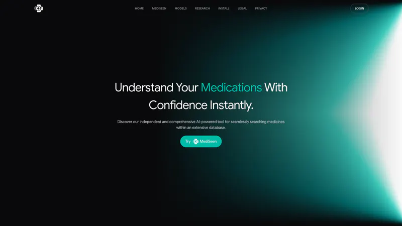 MediSeen landing page introducing its clinical decision-support prototype
